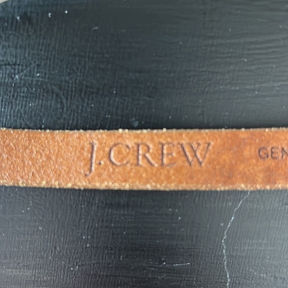 S/3 J. Crew Narrow Leather Belts Brown White Yellow - Picture 10 of 10